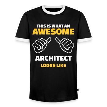 This Is What An Awesome Architect Looks Like - Men's Ringer Shirt - black/white - Front - AI Model Female 172 light (172cm) & AI Model Male 178 light (178cm)