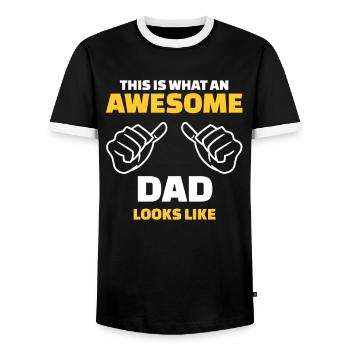This Is What An Awesome Dad Looks Like - Men's Ringer Shirt - black/white - Front - AI Model Female 172 light (172cm) & AI Model Male 178 light (178cm)