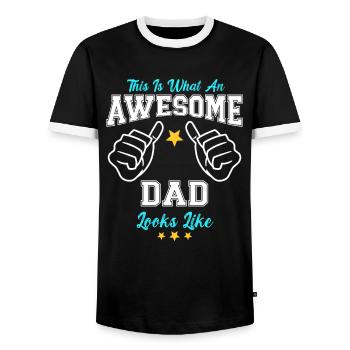 This Is What An Awesome Dad Looks Like - Men's Ringer Shirt - black/white - Front - AI Model Female 172 light (172cm) & AI Model Male 178 light (178cm)