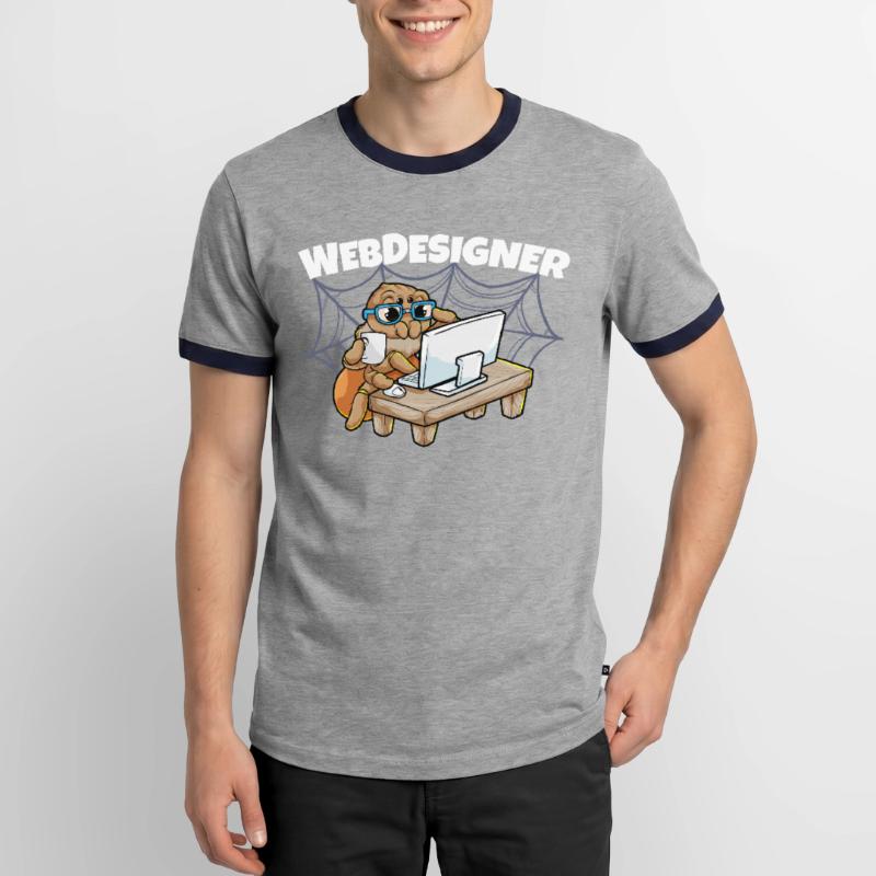 Webdesign Spider Programmation Programmeur IT T-shirt contrasté Homme