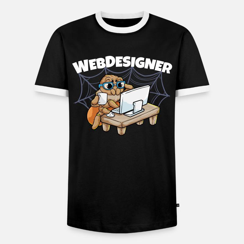 Webdesign Spider Programming Programmer IT - Men's Ringer Shirt - black/white