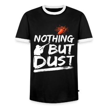 skeet shooting lover funny clay shooter gift idea - Men's Ringer Shirt - black/white - Front - AI Model Female 172 light (172cm) & AI Model Male 178 light (178cm)