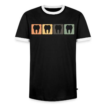 vintage tooth medicine dental assistant gift - Men's Ringer Shirt - black/white - Front - AI Model Female 172 light (172cm) & AI Model Male 178 light (178cm)