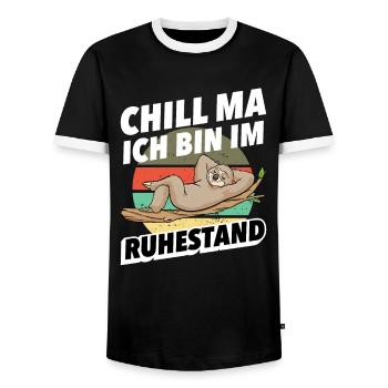 Renter Sprüche Lustige Ruhestand Gechenke - Männer Kontrast-T-Shirt - Schwarz/Weiß - Vorne - AI Model Female 172 light (172cm) & AI Model Male 178 light (178cm)