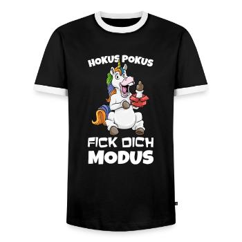 Lustige Sprüche Sarkasmus Einhorn Fan Geschenk - Männer Kontrast-T-Shirt - Schwarz/Weiß - Vorne - AI Model Female 172 light (172cm) & AI Model Male 178 light (178cm)