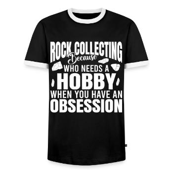 Geologen Sprüche Rock Collecting Steine - Männer Kontrast-T-Shirt - Schwarz/Weiß - Vorne - AI Model Female 172 light (172cm) & AI Model Male 178 light (178cm)