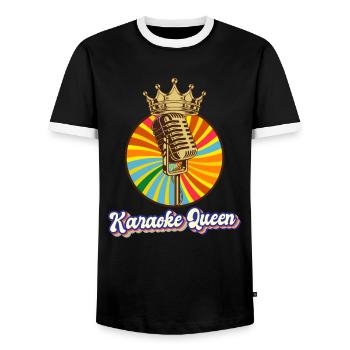 Karaoké Chanteur Chanteur Musicien Karaoké Party - T-shirt contrasté Homme - noir/blanc - Devant - AI Model Female 172 light (172cm) & AI Model Male 178 light (178cm)