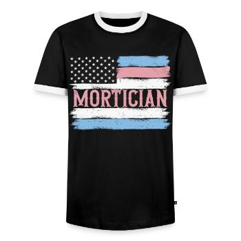 US Pride Undertaker Funeral Director Gift Idea - Männer Kontrast-T-Shirt - Schwarz/Weiß - Vorne - AI Model Female 172 light (172cm) & AI Model Male 178 light (178cm)