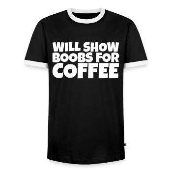 Adult Humor Sarcastic Funny Coffee Lover Gift - Männer Kontrast-T-Shirt - Schwarz/Weiß - Vorne - AI Model Female 172 light (172cm) & AI Model Male 178 light (178cm)