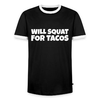 Squatter Fitness Athlète Taco Lover Cadeau - T-shirt contrasté Homme - noir/blanc - Devant - AI Model Female 172 light (172cm) & AI Model Male 178 light (178cm)