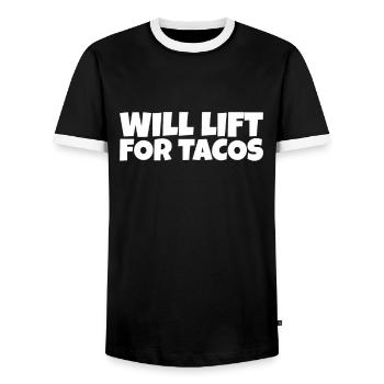 Weightlifter Fitness Forklift Taco Lover Gift - Männer Kontrast-T-Shirt - Schwarz/Weiß - Vorne - AI Model Female 172 light (172cm) & AI Model Male 178 light (178cm)