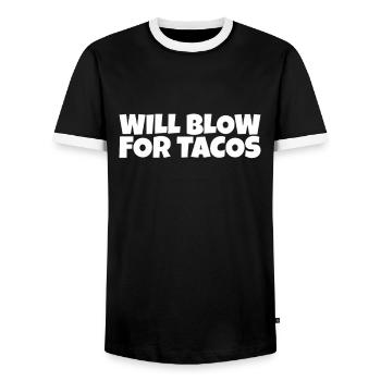 Wind Instrument Brass Musician Taco Lover Gift - Männer Kontrast-T-Shirt - Schwarz/Weiß - Vorne - AI Model Female 172 light (172cm) & AI Model Male 178 light (178cm)