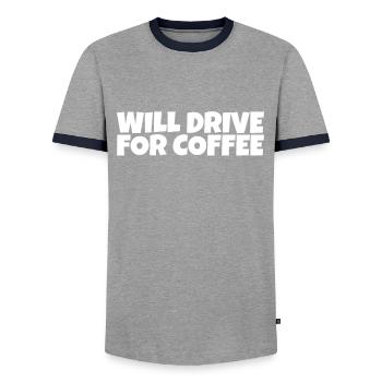 Taxi Bus Driver Chauffeur Coffee Lover Gift - Männer Kontrast-T-Shirt - Grau/Navy  - Vorne - AI Model Female 172 light (172cm) & AI Model Male 178 light (178cm)