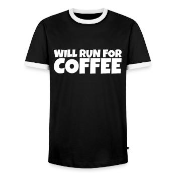 Runner Running Athlete Coffee Lover Gift - Männer Kontrast-T-Shirt - Schwarz/Weiß - Vorne - AI Model Female 172 light (172cm) & AI Model Male 178 light (178cm)