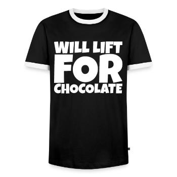 Weightlifter Fitness Forklift Chocolate Lover Gift - Männer Kontrast-T-Shirt - Schwarz/Weiß - Vorne - AI Model Female 172 light (172cm) & AI Model Male 178 light (178cm)