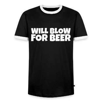 Wind Instrument Brass Musician Beer Lover Gift - Männer Kontrast-T-Shirt - Schwarz/Weiß - Vorne - AI Model Female 172 light (172cm) & AI Model Male 178 light (178cm)