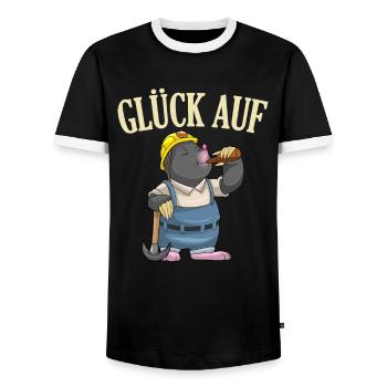 Bier Liebhaber Bergbau Sprüche Bergmann Geschenk - Männer Kontrast-T-Shirt - Schwarz/Weiß - Vorne - AI Model Female 172 light (172cm) & AI Model Male 178 light (178cm)