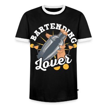 Passionné de mixologie - T-shirt contrasté Homme - noir/blanc - Devant - AI Model Female 172 light (172cm) & AI Model Male 178 light (178cm)