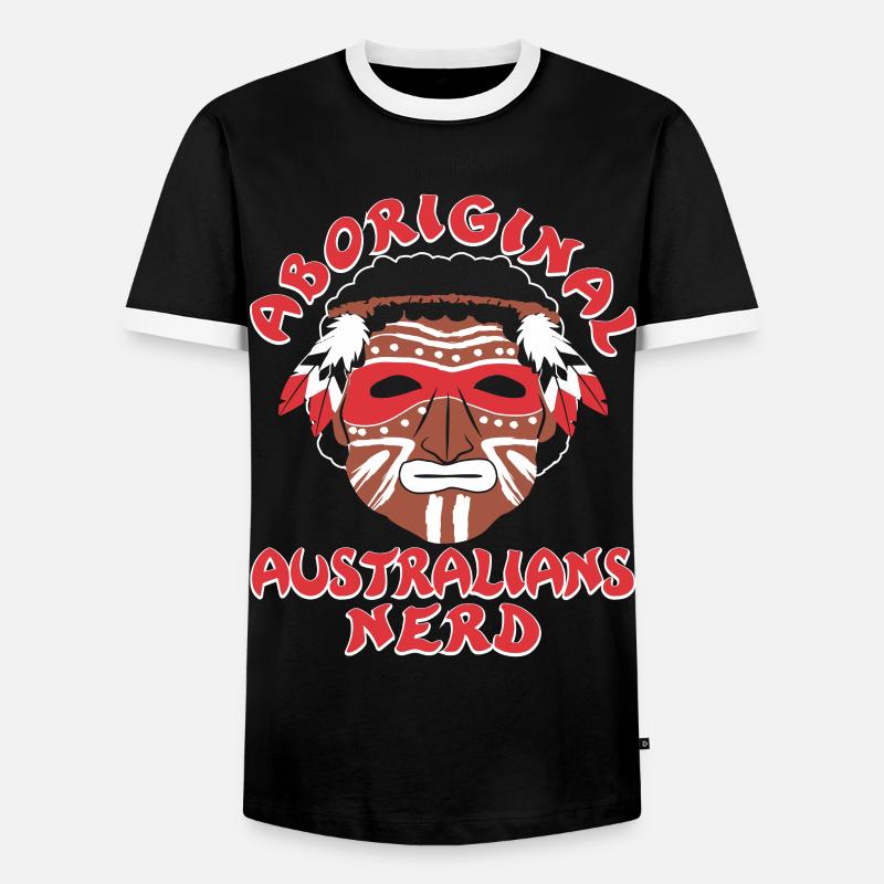 Aboriginal Australians Nerd - Männer Kontrast-T-Shirt - Schwarz/Weiß