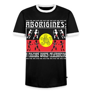 Aborigines: A Culture - Männer Kontrast-T-Shirt - Schwarz/Weiß - Vorne - AI Model Female 172 light (172cm) & AI Model Male 178 light (178cm)