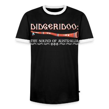 Didgeridoo: Sound of Australia - Männer Kontrast-T-Shirt - Schwarz/Weiß - Vorne - AI Model Female 172 light (172cm) & AI Model Male 178 light (178cm)