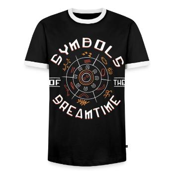 Symbols of Dreamtime - Männer Kontrast-T-Shirt - Schwarz/Weiß - Vorne - AI Model Female 172 light (172cm) & AI Model Male 178 light (178cm)