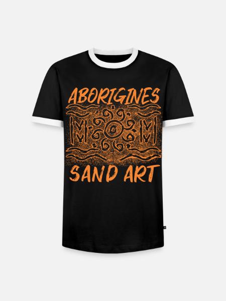 Aborigines Sand Art - Männer Kontrast-T-Shirt - Schwarz/Weiß