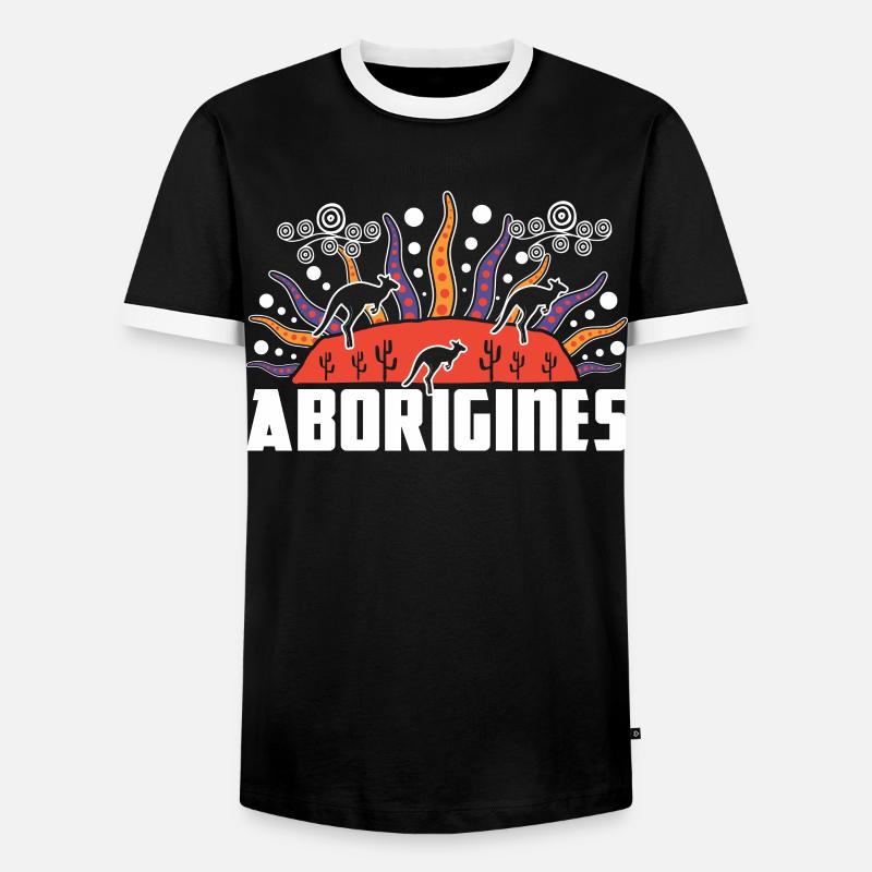 Aboriginal - Men's Ringer Shirt - black/white