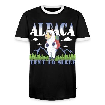 alpaca tent to sleep - Männer Kontrast-T-Shirt - Schwarz/Weiß - Vorne - AI Model Female 172 light (172cm) & AI Model Male 178 light (178cm)