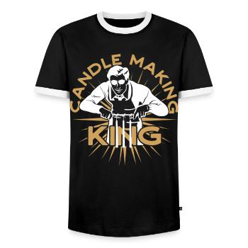 König der Kerzenherstellung - Männer Kontrast-T-Shirt - Schwarz/Weiß - Vorne - AI Model Female 172 light (172cm) & AI Model Male 178 light (178cm)