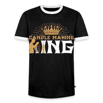 König der Kerzenherstellung - Männer Kontrast-T-Shirt - Schwarz/Weiß - Vorne - AI Model Female 172 light (172cm) & AI Model Male 178 light (178cm)