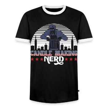 Kerzen machen Nerd - Männer Kontrast-T-Shirt - Schwarz/Weiß - Vorne - AI Model Female 172 light (172cm) & AI Model Male 178 light (178cm)