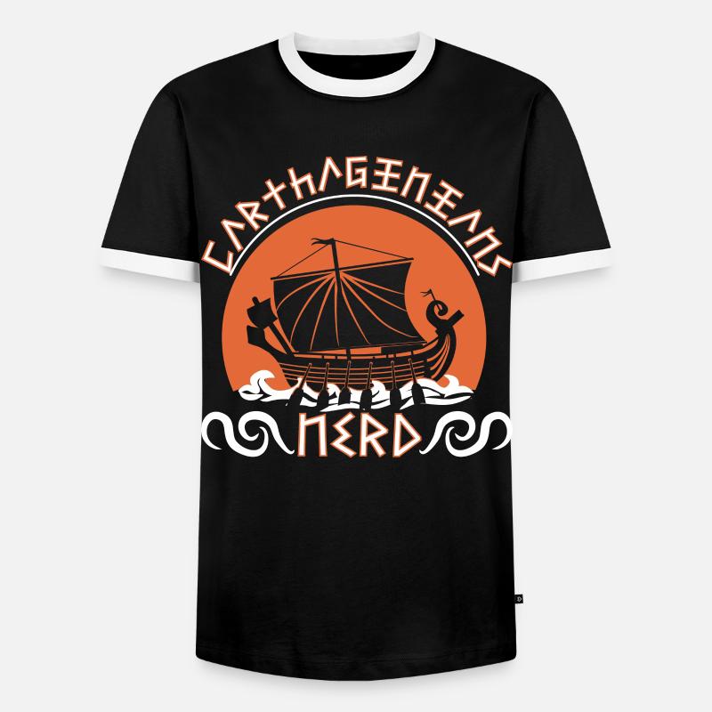 Karthager Nerd - Männer Kontrast-T-Shirt - Schwarz/Weiß
