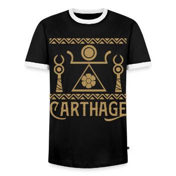 Carthage - T-shirt contrasté Homme - noir/blanc - Devant - AI Model Female 172 light (172cm) & AI Model Male 178 light (178cm)