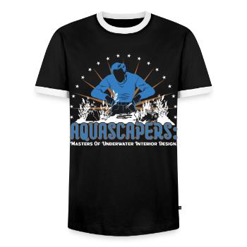 masters of underwater interior design. - Men's Ringer Shirt - black/white - Front - AI Model Female 172 light (172cm) & AI Model Male 178 light (178cm)
