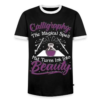le sortilège magique qui transforme l’encre en beauté. - T-shirt contrasté Homme - noir/blanc - Devant - AI Model Female 172 light (172cm) & AI Model Male 178 light (178cm)