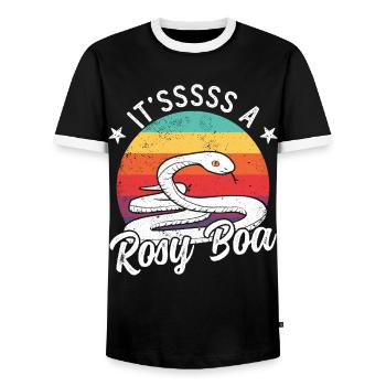Es ist eine rosige Boa - Männer Kontrast-T-Shirt - Schwarz/Weiß - Vorne - AI Model Female 172 light (172cm) & AI Model Male 178 light (178cm)