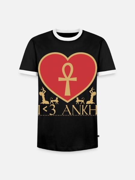 I <3 Ankh - Männer Kontrast-T-Shirt - Schwarz/Weiß