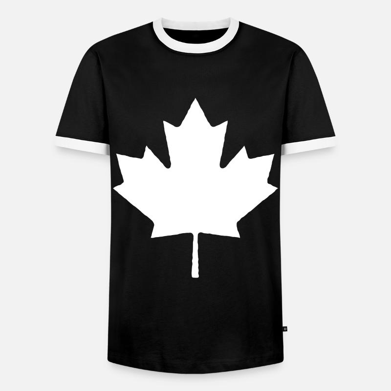 Maple maple leaf - Men's Ringer Shirt - black/white