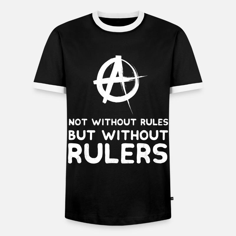 anarchy - Men's Ringer Shirt - black/white