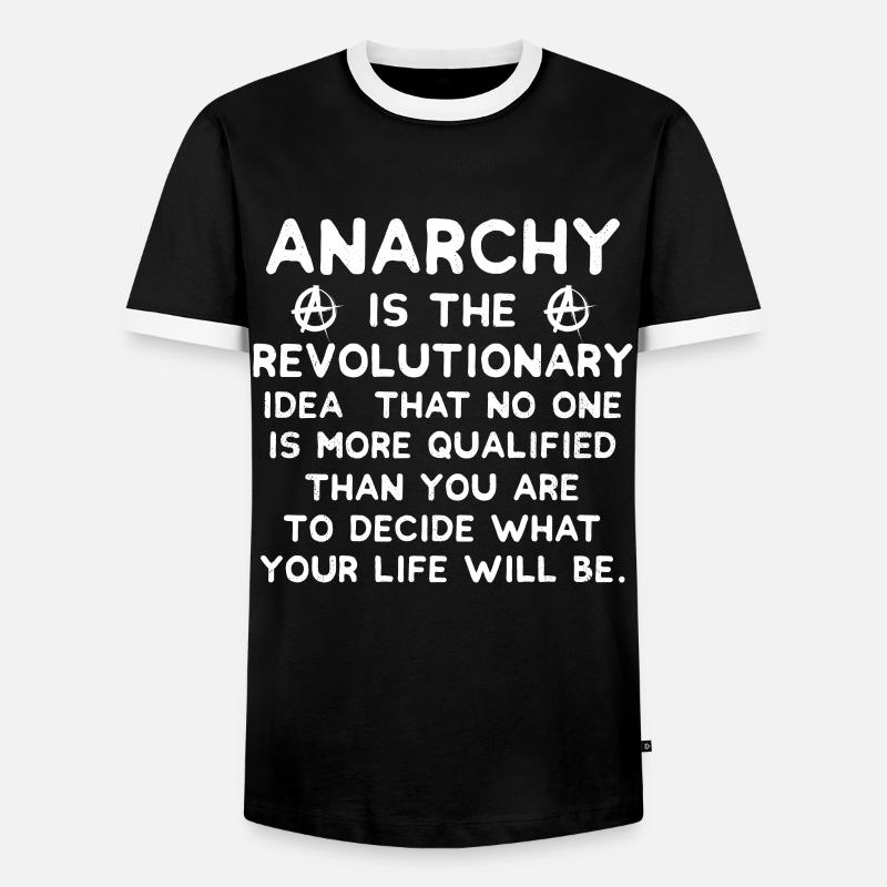anarchy - Men's Ringer Shirt - black/white