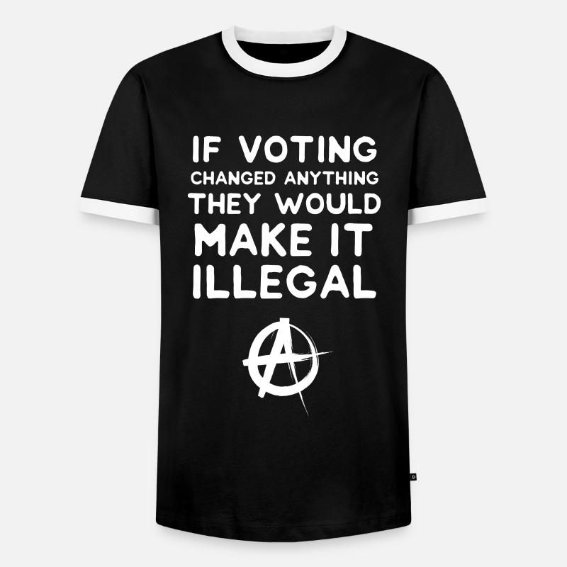 anarchy - Men's Ringer Shirt - black/white