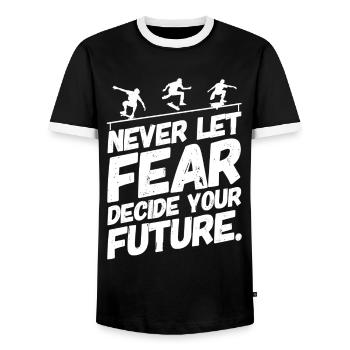 Skate Skater Skateboard Skaten Angst - Männer Kontrast-T-Shirt - Schwarz/Weiß - Vorne - AI Model Female 172 light (172cm) & AI Model Male 178 light (178cm)