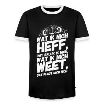 Plattdeutsch Spruch Sprüche Norddeutschland Heff - Männer Kontrast-T-Shirt - Schwarz/Weiß - Vorne - AI Model Female 172 light (172cm) & AI Model Male 178 light (178cm)
