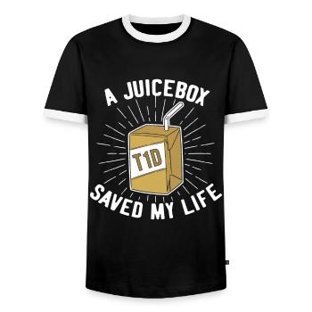 Diabetes Diabetics Funny Sayings Drinking Packets - Men's Ringer Shirt - black/white - Front - AI Model Female 172 light (172cm) & AI Model Male 178 light (178cm)
