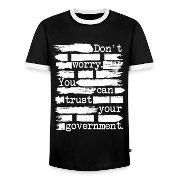 Anarchiste Anarchisme Anarchie Censure blanc - T-shirt contrasté Homme - noir/blanc - Devant - AI Model Female 172 light (172cm) & AI Model Male 178 light (178cm)