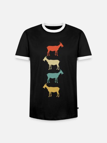 Ziege Ziegenbock Bunt - Männer Kontrast-T-Shirt - Schwarz/Weiß
