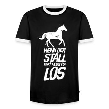 Reiterin Reiter Reitersprüche Stall - Männer Kontrast-T-Shirt - Schwarz/Weiß - Vorne - AI Model Female 172 light (172cm) & AI Model Male 178 light (178cm)