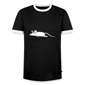 Maus lustiges Design mit Wortspiel - Männer Kontrast-T-Shirt - Schwarz/Weiß - Vorne - AI Model Female 172 light (172cm) & AI Model Male 178 light (178cm)