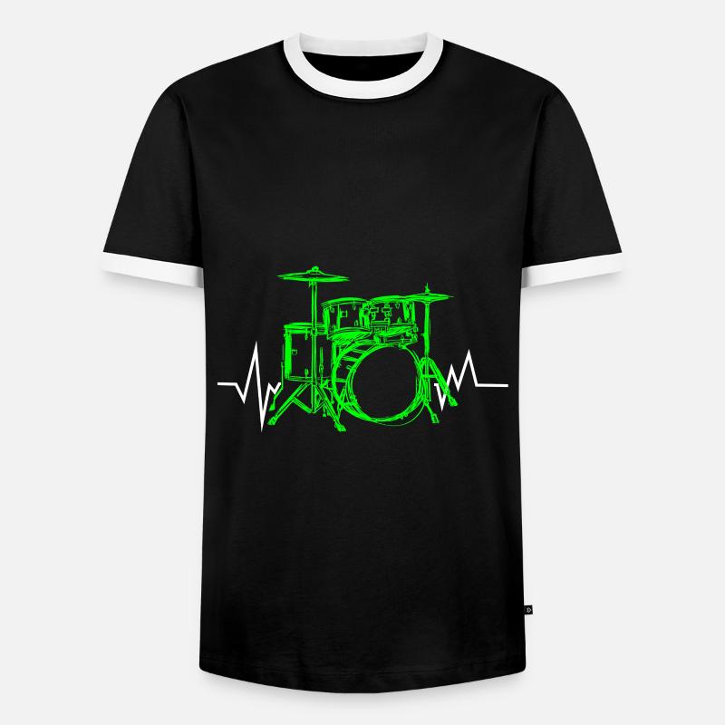 Drummer - Men's Ringer Shirt - black/white